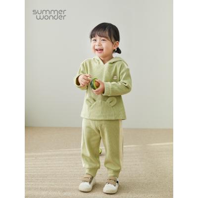 China 2021 Breathable Spring And Autumn New Boys And Girls Sportswear Sweater Suit Baby Clothes Set Fashionable 100% Cotton Kids Clothes for sale