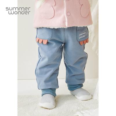 China Autumn And Winter Boys And Summer Girls Baby Fleece Viable Velor Pants Children Casual Wear Outer Baby Trousers Pants for sale