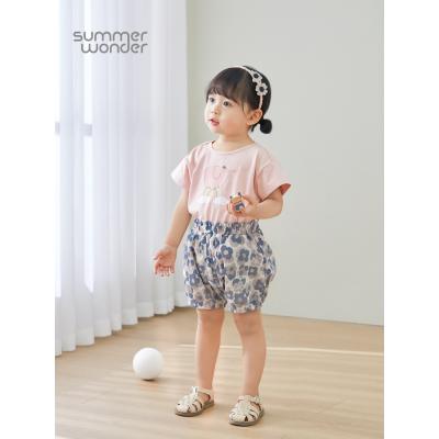 China Bud Shaped Summer Slim Tracksuit Baby Long Sleeve Pants Ruffle Shorts Little Kids Pumpkin Pants Big PP Pants Kids Shorts For Summer for sale