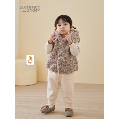 China Casual autumn and winter baby boys' and girls' lamb's wool fur vest coat wear Korean style outerwear vest leopard print vest for sale