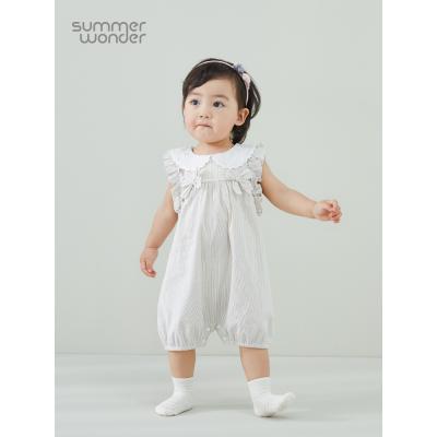 China Extinguishing Princess Summer Romper Jumpsuit Baby Girl Summer Clothes Slim Sleeveless Newborn Baby Overalls Casual Summer for sale