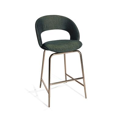 China High Rich Furniture green Bar Counter Stool Home Casual Cafe Furniture Stainless Steel Base Metal Custom High Bar Chairs for sale