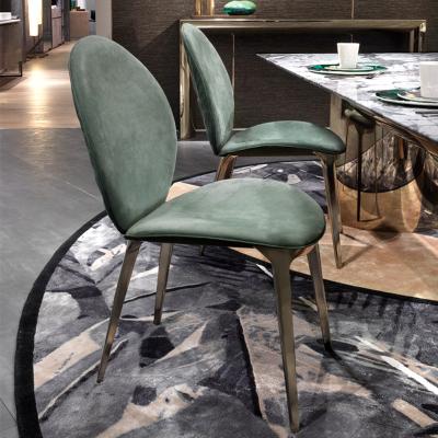 China Quilting Luxury home furniture modern leather wooden steel legs upholstered chair armed tufted dining room chairs for restaurant for sale