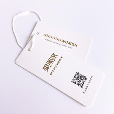 China Custom Recyled Logo Garment Apparel Hang Tag Printing With Cotton Rope Handle for sale