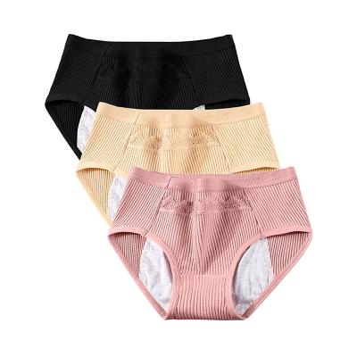 China 2021 New QUICK DRY Menstrual Cotton Underwear Women Period Panties Lace Up Seamless Leakproof Physiological Briefs XXL Panties for sale