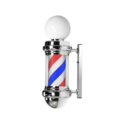 China Beaty Hair Salon Furniture 68Cm Barber Pole Led Light Rotating Barber Shop Outdoor Rotating Barber Shop Sign Barber Poles for sale