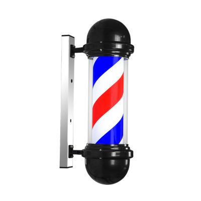 China Beaty Barber Shop Furniture Barber Shop Sign Pole Red White Blue Stripes Outside Barber Shop Rotating Lighting Barber Pole Light for sale