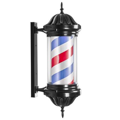 China Beaty Hair Salon Furniture 70cm Rotating Hairdressing Lighting Barber Shop Sign Pole Waterproof Barber Pole for sale