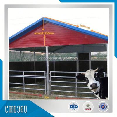 China Hot Dipped Galvanized Steel Cattle Shelter, Steel House For Cow 5M x 6M for sale