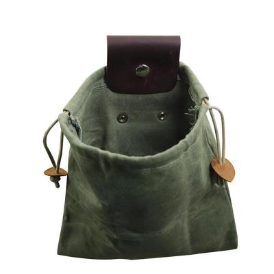 China PU leather+canvas canvas picking bag forager camping helper storage waist bag and bag picking hand waist for sale