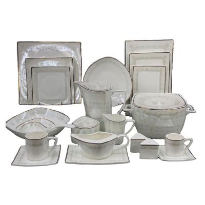 China Sustainable Restaurants Porcelain Tableware Dinnerware Bone China Dinner Sets for sale