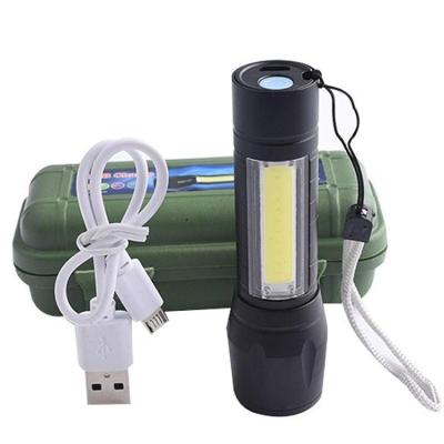 China Emergency Mini Rechargeable Torchlight Super Biright Pocket Mini Zoom COB USB Charging Torch Led Flashlight Water Proof for sale