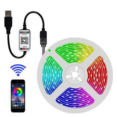 China 5050RGB TV Background Residential USB Phone APP Light Smart Music Controller RGB BT LED Light Strip for sale