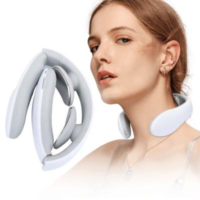 China 2022 New Product Health Care Cervical Vertebra Neck Smart Neck Kneading Massager Portable 3D Foldable Electric Wireless Smart Adjustable Pulse Massager for sale