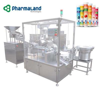 China High Efficiency Automatic Effervescent Tablet Plastic Tube Filling And Sealing Machine Stainless Steel Tabletop Equipment for sale