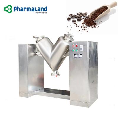 China Powder Blender Coffee Cocoa Powder Blender Stainless Steel Pharmaland Factory Sale V Type Mixing Equipment for sale