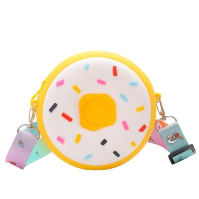 China Wholesale cute donuts kawaii girls fashion silicone wallet mini kids coin purses for sale