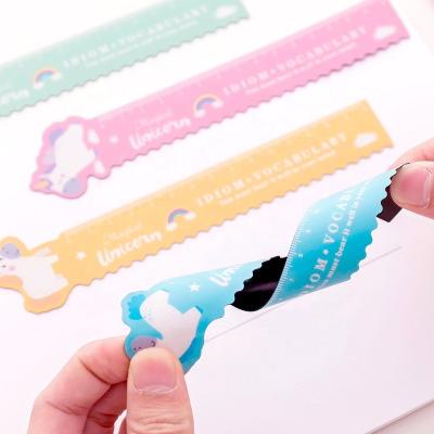 China Wholesale Eco-Friendly Kids Magnetic Flexible Cartoon Cute School Unicorn Ruler 12cm for sale