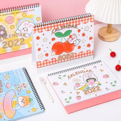 China 2022 Eco-friendly Creative Cartoon Calendar Table Desk School Kids Girls Cute for sale