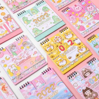 China 2022 Cute Kawaii Promotional Cartoon Girls School Calendar Sticky Notes for sale