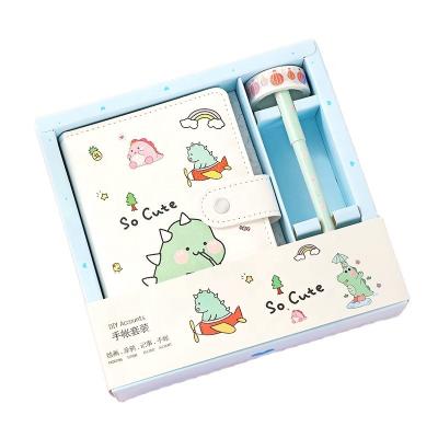 China Wholesale Cute Cute Cartoon Dinosaur Buckle Diary School Children Stationery Gift Set for sale