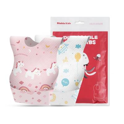 China Wholesale Cute Unicorn Waterproof Comfortable Baby's Disposable Bibs Antibacterial for sale