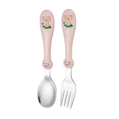 China Wholesale BPA Free Baby Dinnerware Gifts Stainless Steel Spoon And Fork Set For Kids for sale