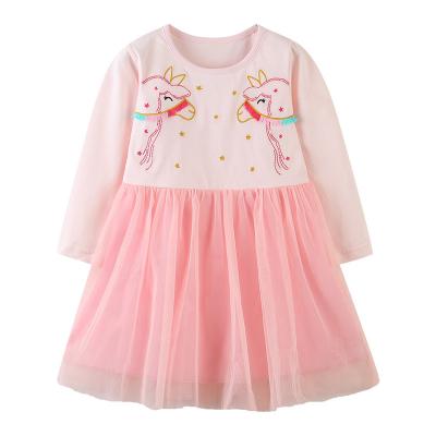 China Toddler Fashion Breathable Style Girls Clothes 2-7 Year Old Embroidered Pink Princess Girls Dress for sale