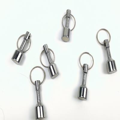 China Industrial Magnet Jewelry Test Magnet Ndfeb Pocket Silver Chain With Ring Keyrings Test Magnet Holder Split for sale