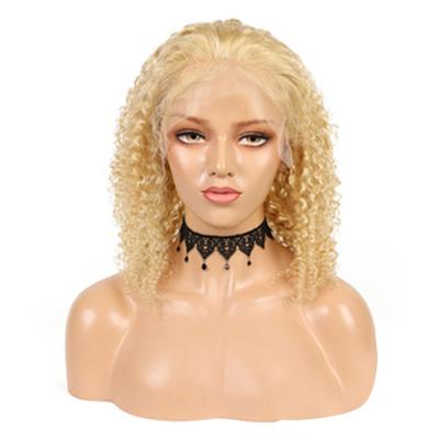 China Swiss Lace Newest 613 Lace Front Wig Blonde Deep Curly Hair Wig 2021, Cuticle Aligned Hair For Woman for sale