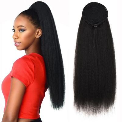 China Water Wave 22 Inch Yaki Straight Synthetic Hair Ponytail Wig Curly Straight Bang Wigs for sale