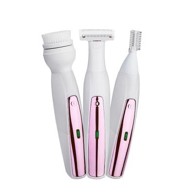 China Hotel 3 in 1, equipped with razor, face brush, and face brush. Ladies shaving and scrubbing the set for sale