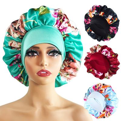 China Return to the ancients High quality Printed sleeping cap Wide brim colored crested night cap Soft hair hat for sale