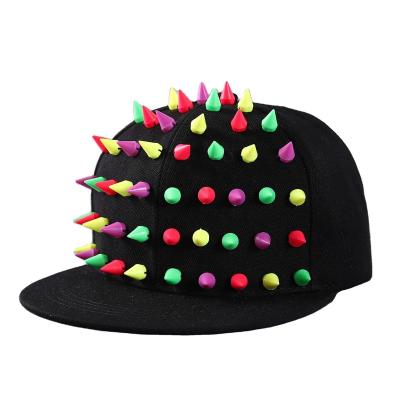 China COMMON Top Quality Colored studded baseball cap Hip-hop party hats Flat-brimmed cap for sale