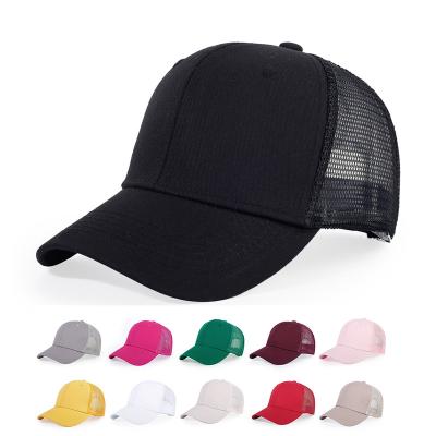 China COMMON Factory Custom logo Breathable mesh cap Black six-panel cap Hardtop baseball hats for sale