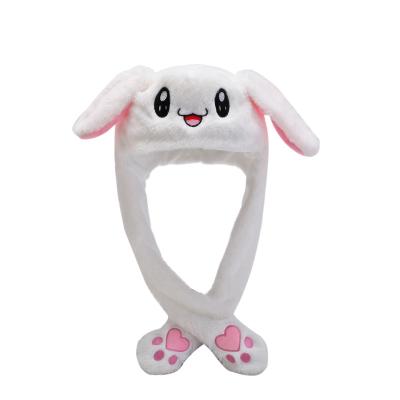 China Soft Comfortable New led glowing rabbit hat korea style kids animals shape toy soft plush bunny hat with jump ears for sale