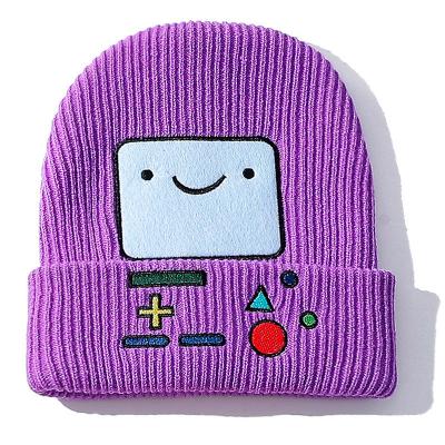 China COMMON Hot sale warm thick knit hatCartoon embroideryunisex caps hats women for sale