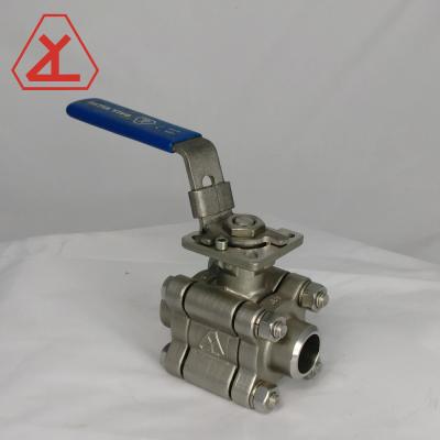 China General 3PC SOCKET WELD STEM Blowout Proof BALL VALVE WITH 15%GF PTFE Seat for sale