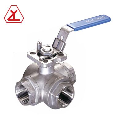 China CF8 Taiwan valve manufacturer flanged 3 way L port pn30 ball valves for sale