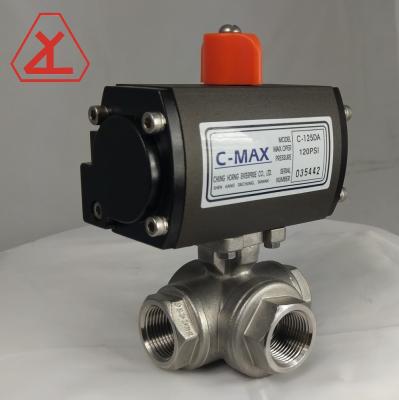 China General 3 Way 1000psi Motorized Stainless Ball Valve With Electric Actuator for sale