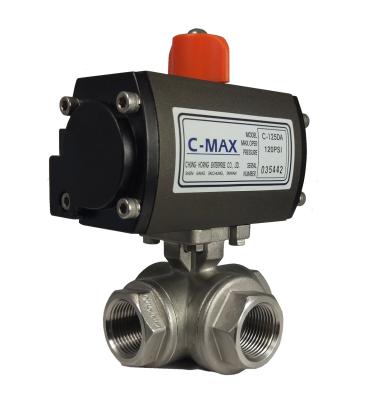 China CF8M 3 way 1000psi L/T port stainless steel iso5211 ball valve for sale