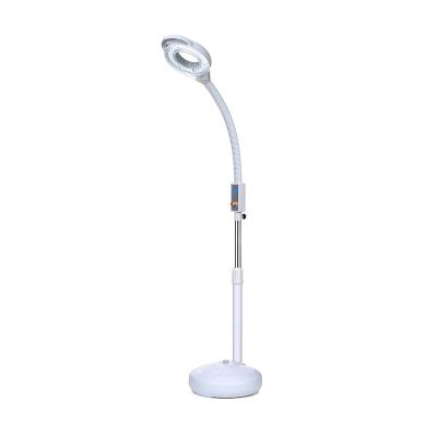 China Skin Rejuvenation 5x Large Aesthetic Folding Beauty Salon Cosmetic Floor Stand 120 pcs led Magnifying Glass With Light for sale