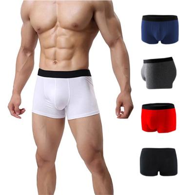 China Logo Printed Mens Breathable Boxer Briefs High Elastic Spandex/Cotton Underwear for sale