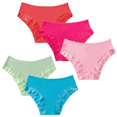 China Custom color women lace sexy briefs bamboo fiber elastic waistband woman underwear for ladies for sale