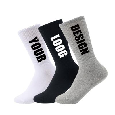 Chine No MOQ Custom Logo Cotton Design Embroidery Jacquard Mens Sports Crew Stockings Socks à vendre