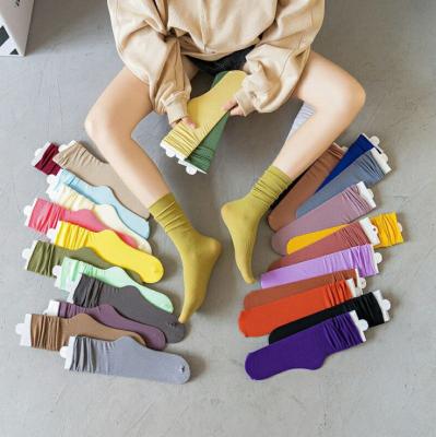 China Summer Thin Slouch Mid Tube Socks Ladies Women Colorful Knitted Technology Hosiery for sale