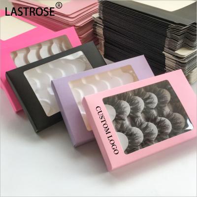 China Long Natural Clean Brand Mink Lashes With Private Label Mink Lashes Book With 5 Pairs Shape Lashes Book for sale