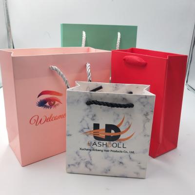 China Light weight most popular paper bags in market luxury cosmetic bag support custom size and logo lashpackaging for sale