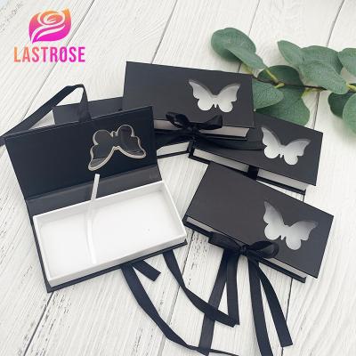 China Full Natural Long Eyelash Packaging Holographic Custom Eyelash Packaging Box Strip Lash Wick Packaging Box 25mm Custom Eyelash Packaging Box for sale