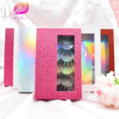 China Custom private label lash box eyelash packaging book 5 pair holographic wick book wick packaging for sale